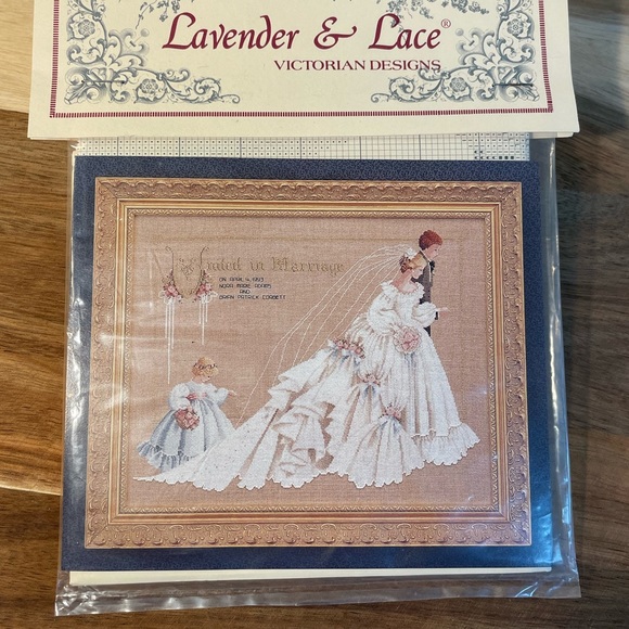 Lavender & Lace THE WEDDING Cross Stitch Pattern Chart LOT of 3 Patterns NWT - Picture 3 of 8